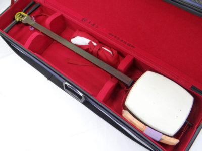 三味線 中棹 紅木 綾杉 金細 K9刻印