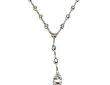 Pt850 ペアシェイプダイヤネックレス