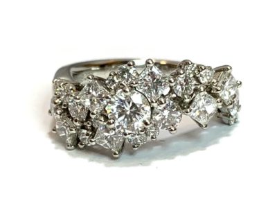 Pt900 マルチカットダイヤリング