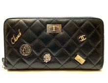 シャネル 長財布 チャームエンブロイダリー カーフスキン