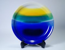 三代 徳田八十吉 旭光色絵皿