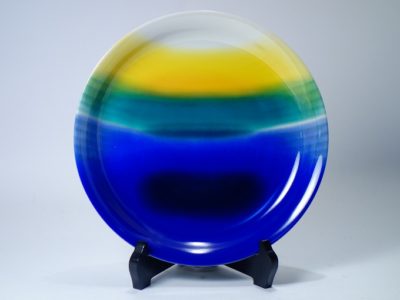 三代 徳田八十吉 旭光色絵皿