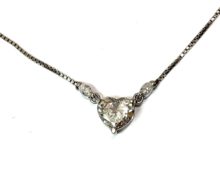 Pt850 ハートダイヤネックレス