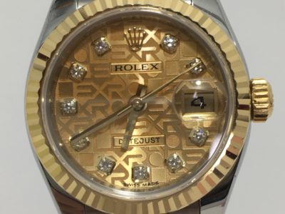 ロレックス デイトジャスト レディース コンピュータ文字盤 10Pダイヤ 179173G