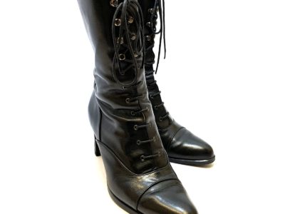 イブサンローラン ロングブーツ レザー