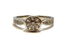 Pt900 ブラウンダイヤモンド0.7ctリング