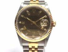 ロレックス デイトジャスト メンズ 千鳥格子文字盤 10Pダイヤ 16233G